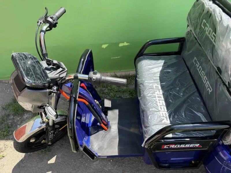 Електро трицикл Crosser Cargo 12 60V/1000W 2026 Синій Електротрайк 3 колісний скутер з кузовом Crosser Карго — фото 2