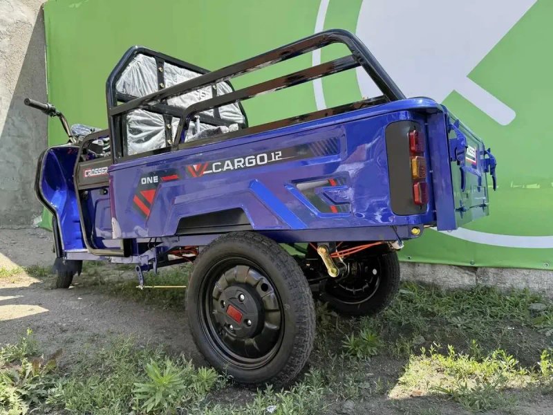 Електро трицикл Crosser Cargo 12 60V/1000W 2026 Синій Електротрайк 3 колісний скутер з кузовом Crosser Карго — фото 4