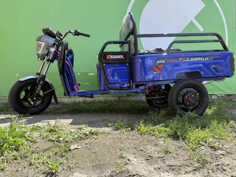 Електро трицикл Crosser Cargo 12 60V/1000W 2026 Синій Електротрайк 3 колісний скутер з кузовом Crosser Карго — фото 5