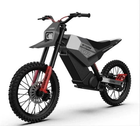 Електродіртбайк Corso «STORM» E-2500 Neo XR-64050 двигун 2500W, акумулятор 60V 27Ah літієвий, чорно-червоний, колеса 19/17"