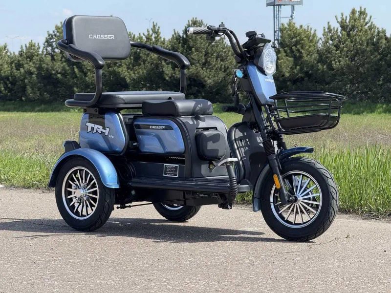 Електроскутер rosser TR1 L Pro 1500W 30A 77V Літій Залізофосфат/ Grafen Електро скутер 2026 Трицикл Блакитний — фото 2