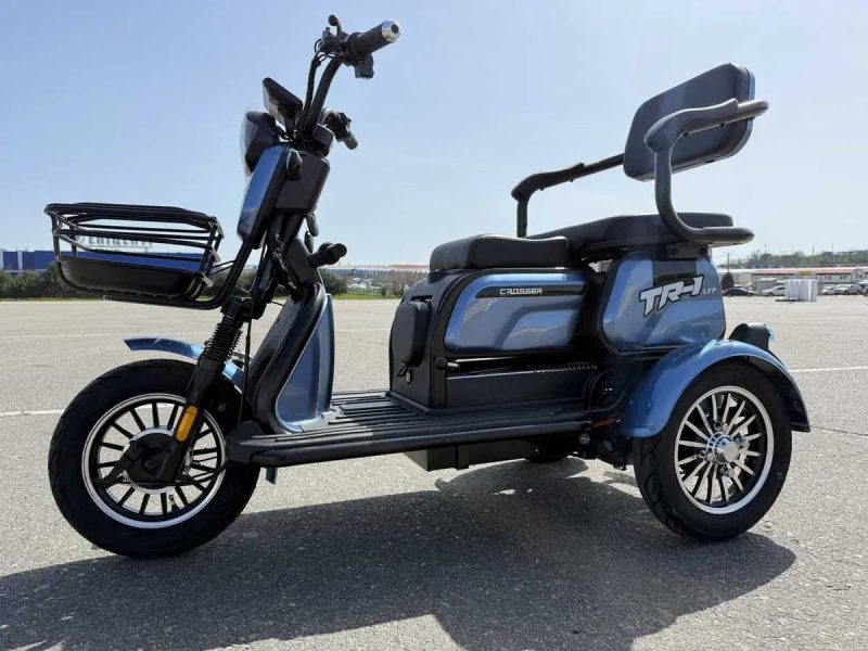 Електроскутер rosser TR1 L Pro 1500W 30A 77V Літій Залізофосфат/ Grafen Електро скутер 2026 Трицикл Блакитний — фото 3