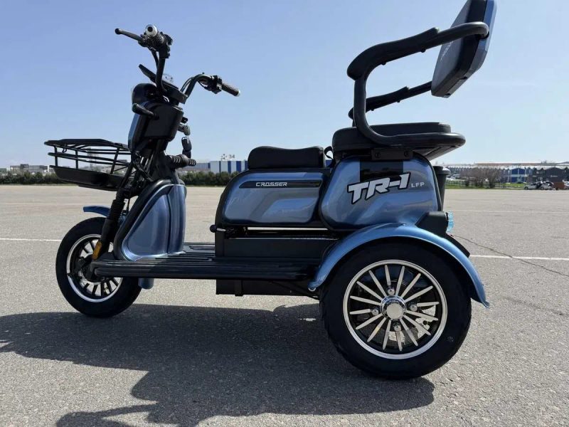 Електроскутер rosser TR1 L Pro 1500W 30A 77V Літій Залізофосфат/ Grafen Електро скутер 2026 Трицикл Блакитний — фото 5