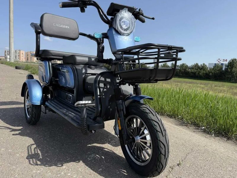 Електроскутер rosser TR1 L Pro 1500W 30A 77V Літій Залізофосфат/ Grafen Електро скутер 2026 Трицикл Блакитний — фото 6