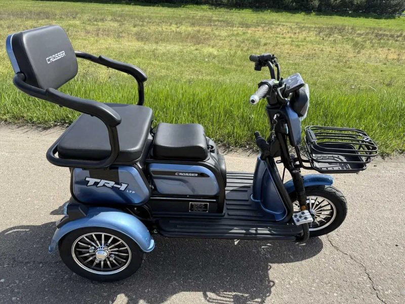 Електроскутер rosser TR1 L Pro 1500W 30A 77V Літій Залізофосфат/ Grafen Електро скутер 2026 Трицикл Блакитний — фото 8
