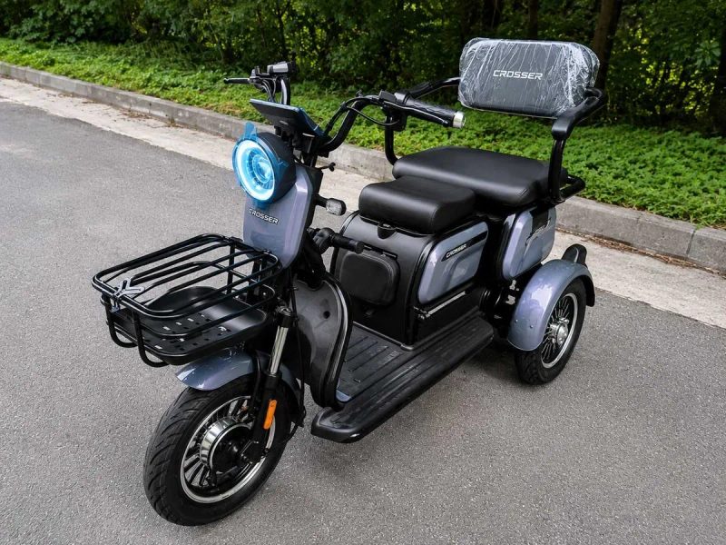 Електроскутер трицикл Crosser TR1 1500 W 77v 30A LFP/Grapfen 2026 База Vintik Shpuntik Графитовый — фото 7