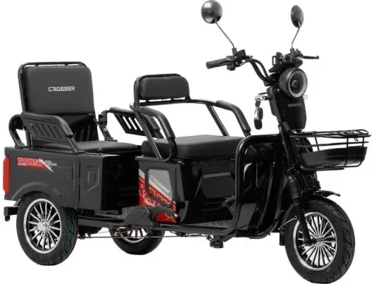Електротрайк 3-місний Crosser TR-5 (1200W 72V 24AH) - Чорний — фото 6