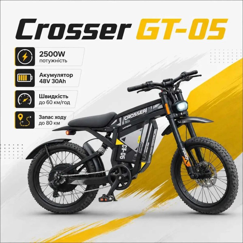Электровелосипед Crosser GT-05 (Coswheel R6000) 2500W 48V 30Ah(2026) — фото 5