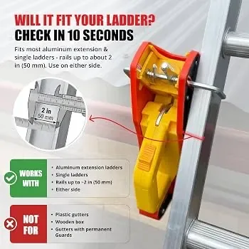 Фіксатор драбини Lock Jaw Ladder Grip (затискач до ринви) Стабілізатор для драбини Lock Jaw Ladder Grip / Кріплення Затискач стабілізатор для драбини — фото 6
