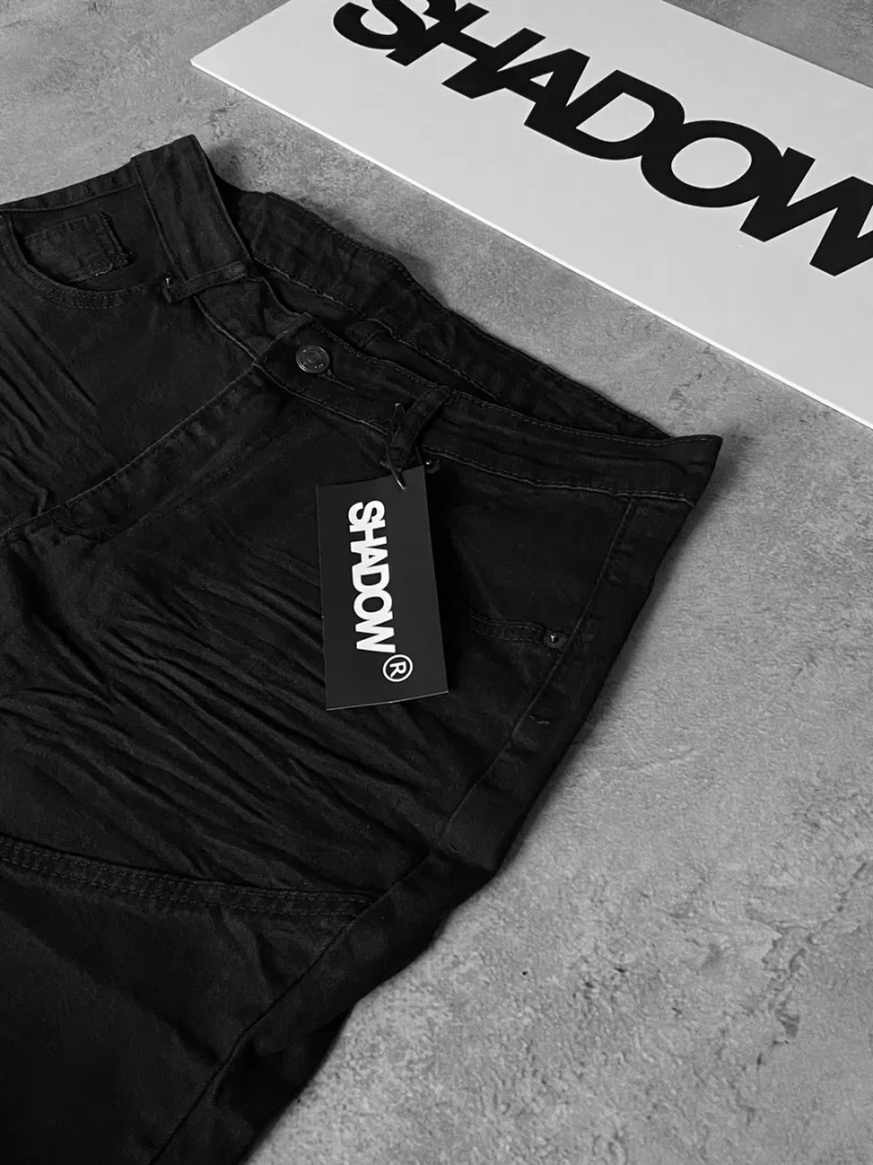 Flared jeans “Dark” | Клеш кльош чорні темні indie sleaze архив arhive sk8 y2k opium raw denim bootcut jaded london джинсы фларед рвані буткат — фото 3