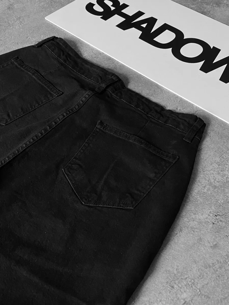 Flared jeans “Dark” | Клеш кльош чорні темні indie sleaze архив arhive sk8 y2k opium raw denim bootcut jaded london джинсы фларед рвані буткат — фото 5