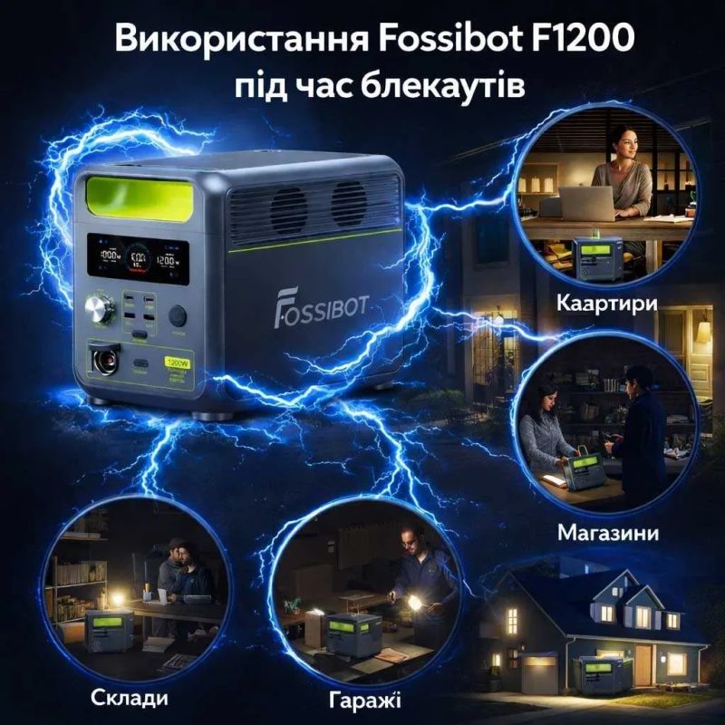 FOSSiBOT F1200 Green - НОВІ портативні зарядні станції з ГАРАНТІЄЮ ! — фото 2