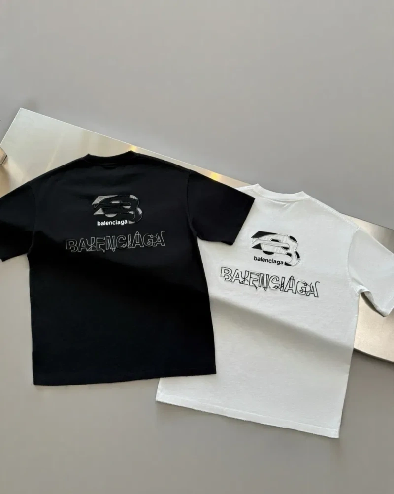 Футболка Balenciaga унісекс чорна/біла, вишивка, преміум якість S–XXL — фото 3