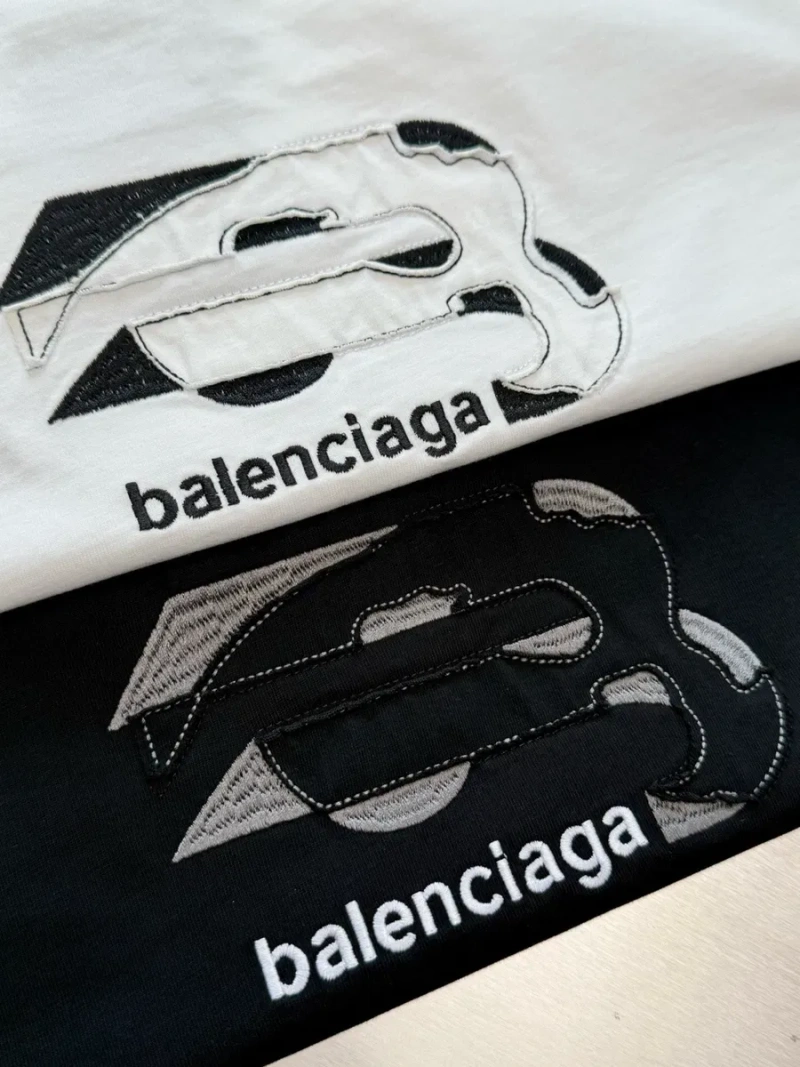 Футболка Balenciaga унісекс чорна/біла, вишивка, преміум якість S–XXL — фото 7