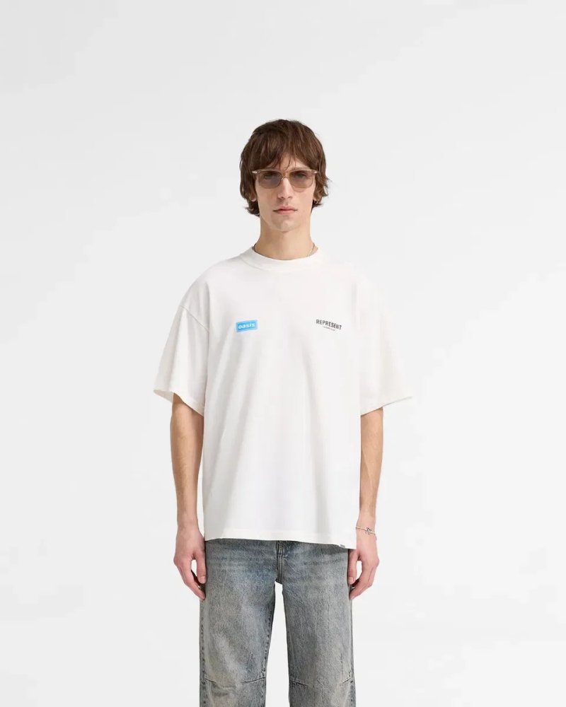 Футболка Represent Oasis Owners Club T-Shirt — Flat White/Stained Grey — фото 5