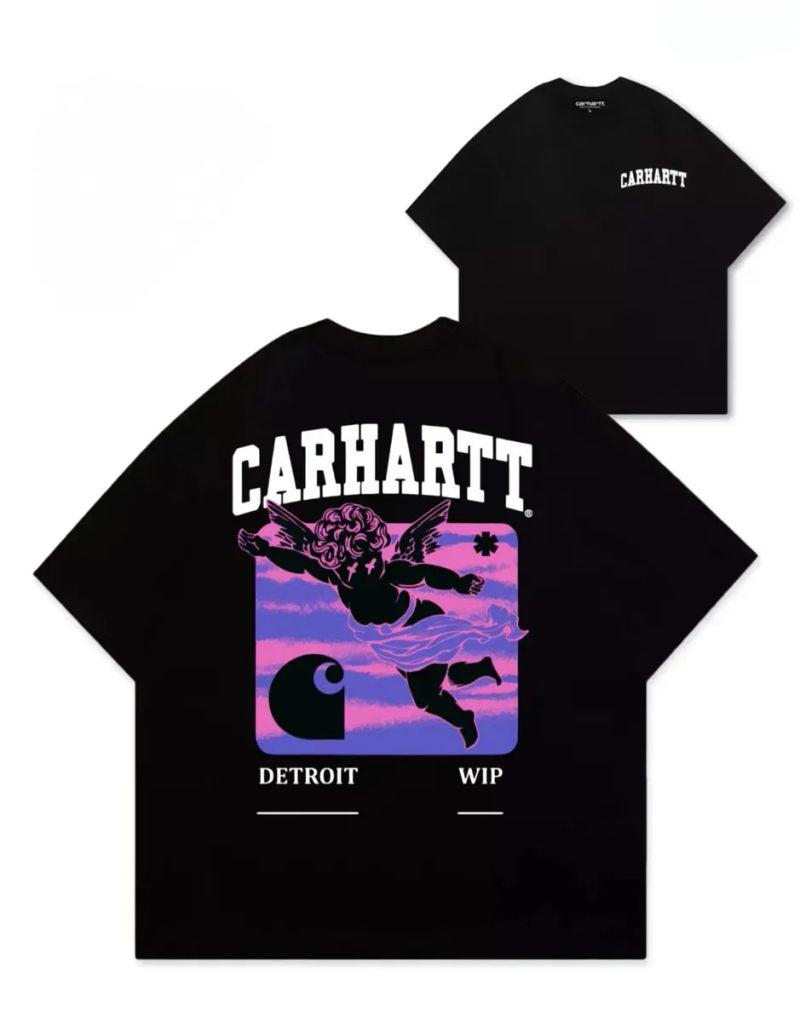 Футболки Carhartt Logo унисекс кархарт черная белая тишка шорты — фото 3