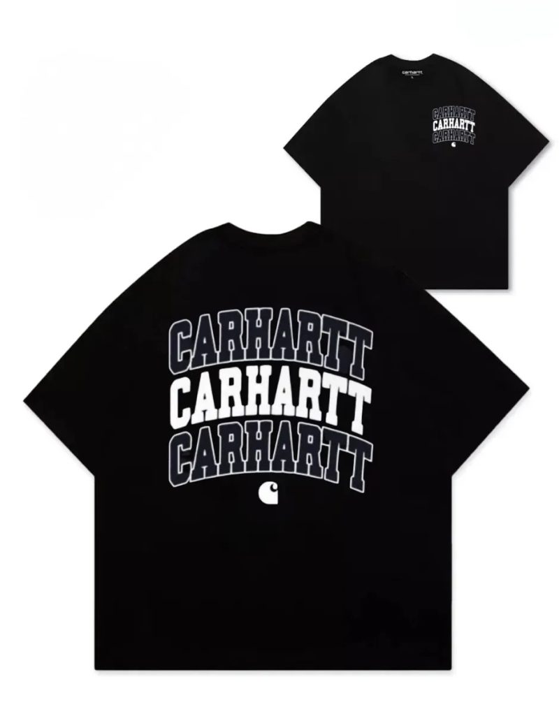 Футболки Carhartt Logo унисекс кархарт черная белая тишка шорты — фото 5