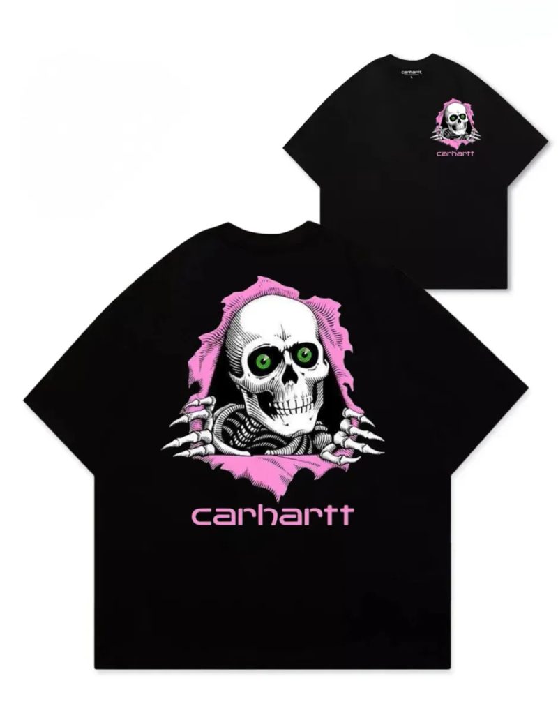 Футболки Carhartt Logo унисекс кархарт черная белая тишка шорты — фото 7