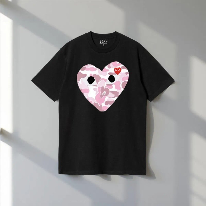 Футболки Comme des Garcons Play Logo унисекс черная белая тишка плей — фото 2
