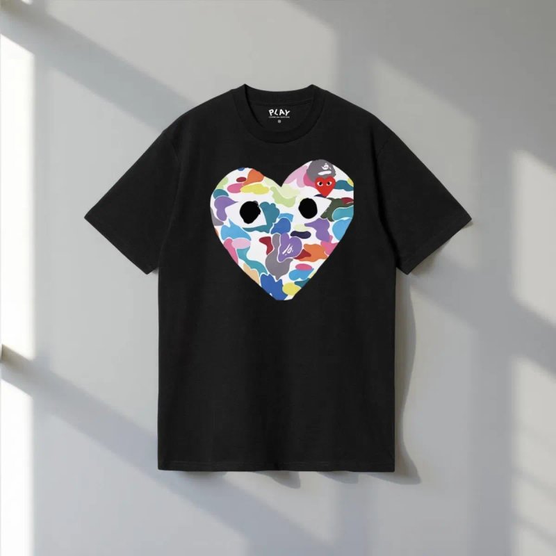 Футболки Comme des Garcons Play Logo унисекс черная белая тишка плей — фото 4
