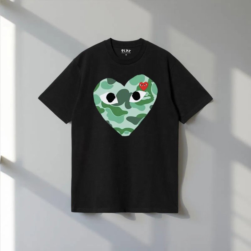 Футболки Comme des Garcons Play Logo унисекс черная белая тишка плей — фото 5