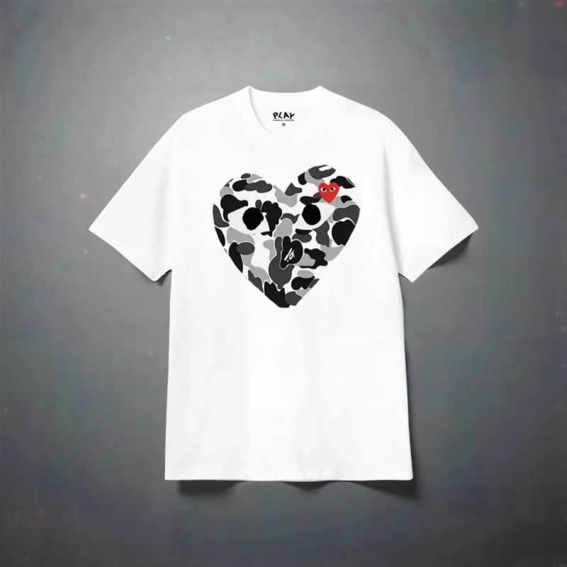 Футболки Comme des Garcons Play Logo унисекс черная белая тишка плей — фото 6
