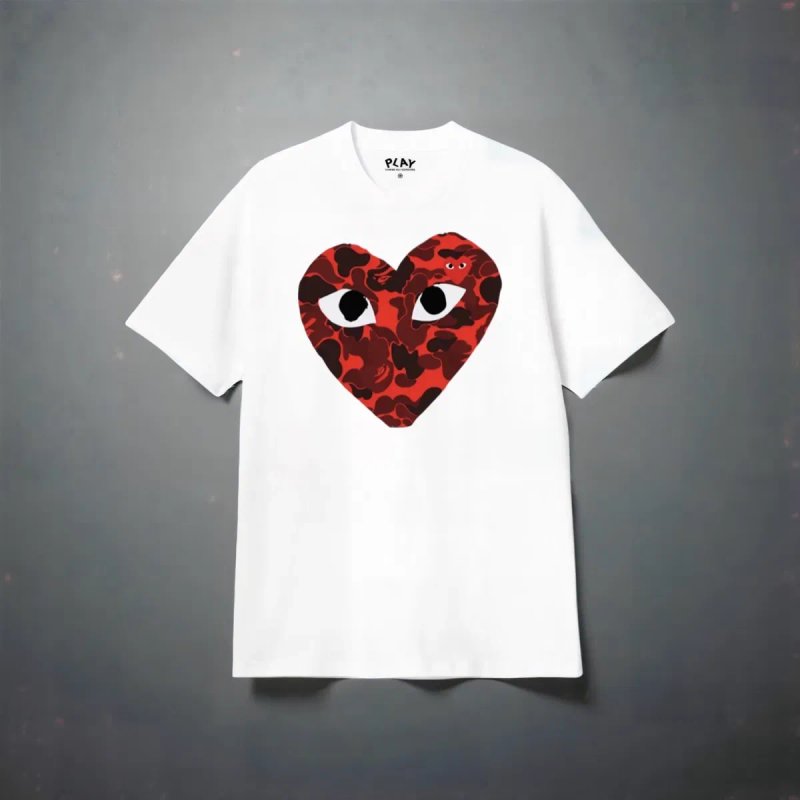 Футболки Comme des Garcons Play Logo унисекс черная белая тишка плей — фото 7