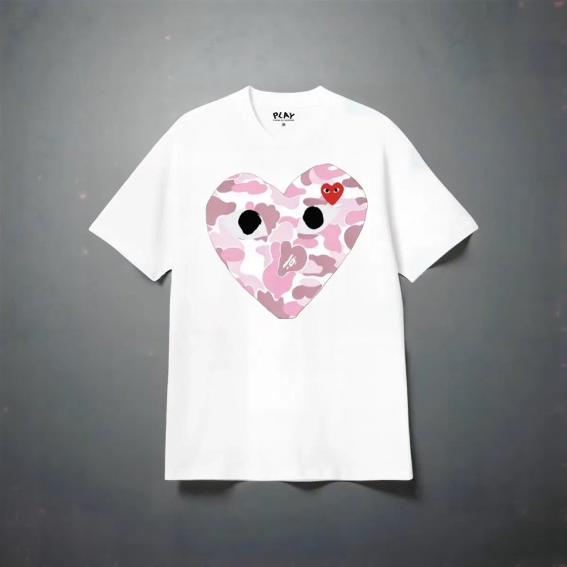 Футболки Comme des Garcons Play Logo унисекс черная белая тишка плей — фото 8
