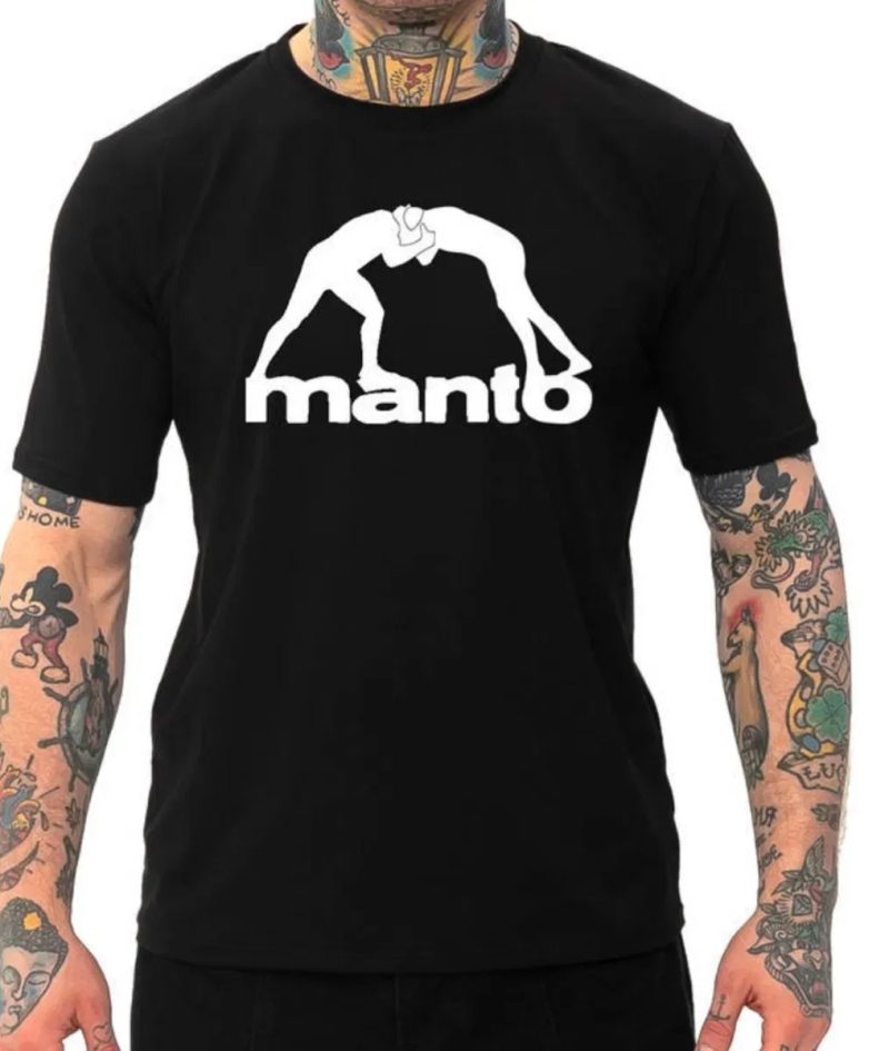 Футболки мужские MANTO манто черная белая с борцами ММА BJJ UFC — фото 3