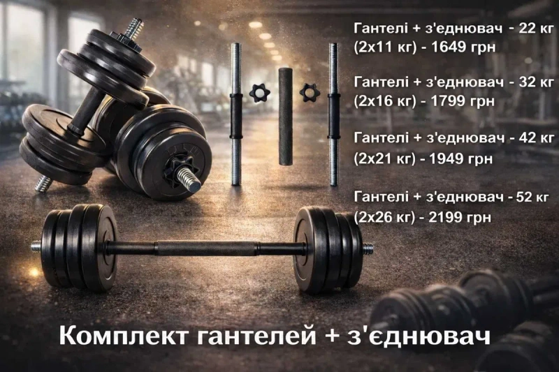гантелі набірні розбірні гантели разборные наборные 1-30кг — фото 2