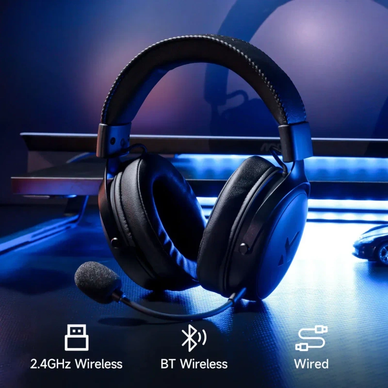 Гарантія‼️ Білі Чорні Рожеві Mchose V9 Pro  бездротові ігрові навушники 7.1 — фото 2