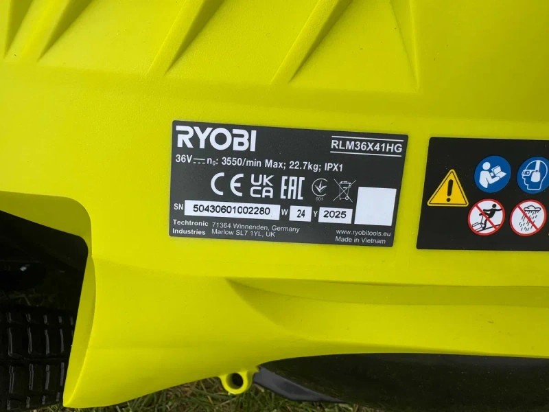 Газонокосарка акумуляторна Ryobi Max Power RLM36X41HG/RLM36X41H50G / безщіткова/мульчування з Англії — фото 8
