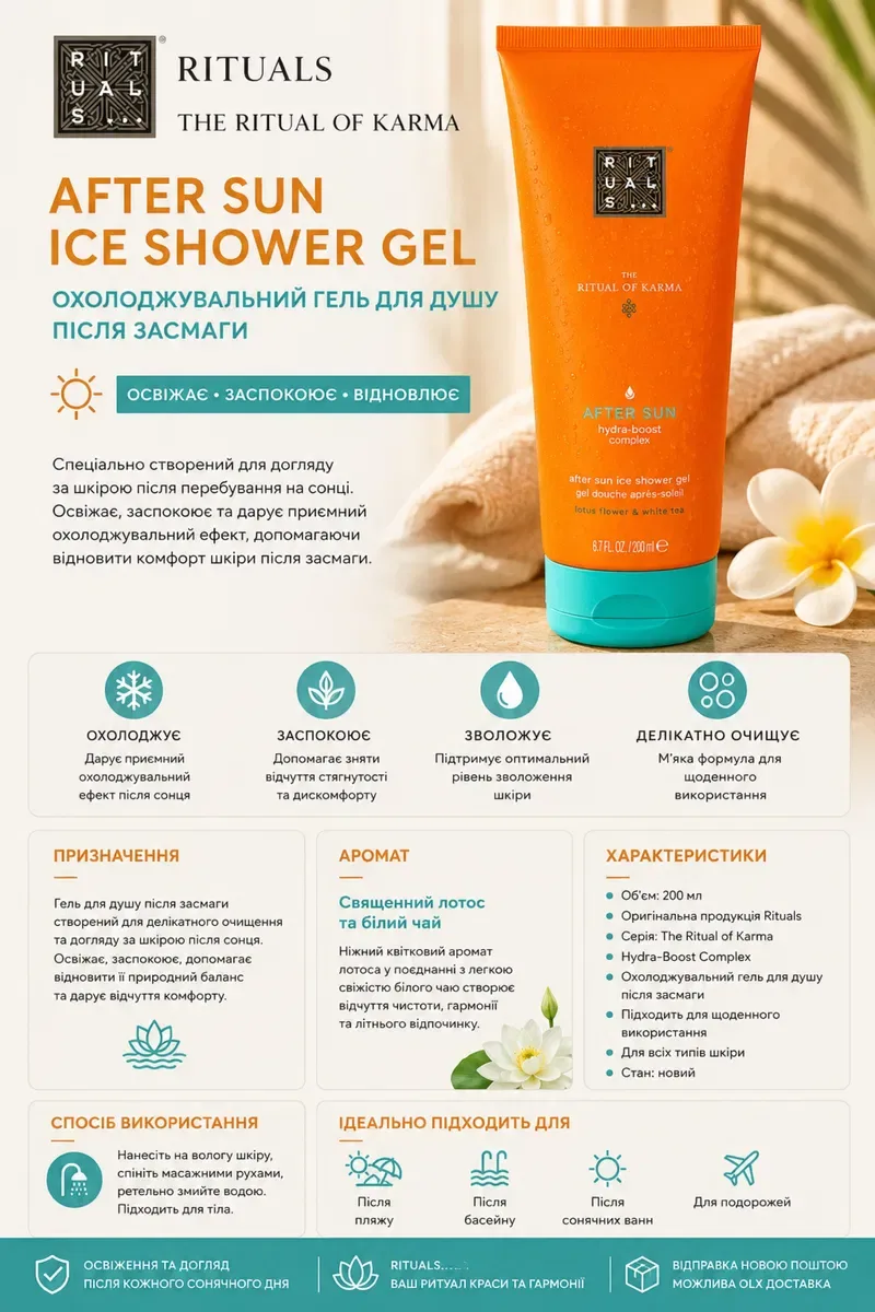 Гель для душу після засмаги Rituals The Ritual of Karma After Sun Ice Shower Gel 200 мл — фото 2