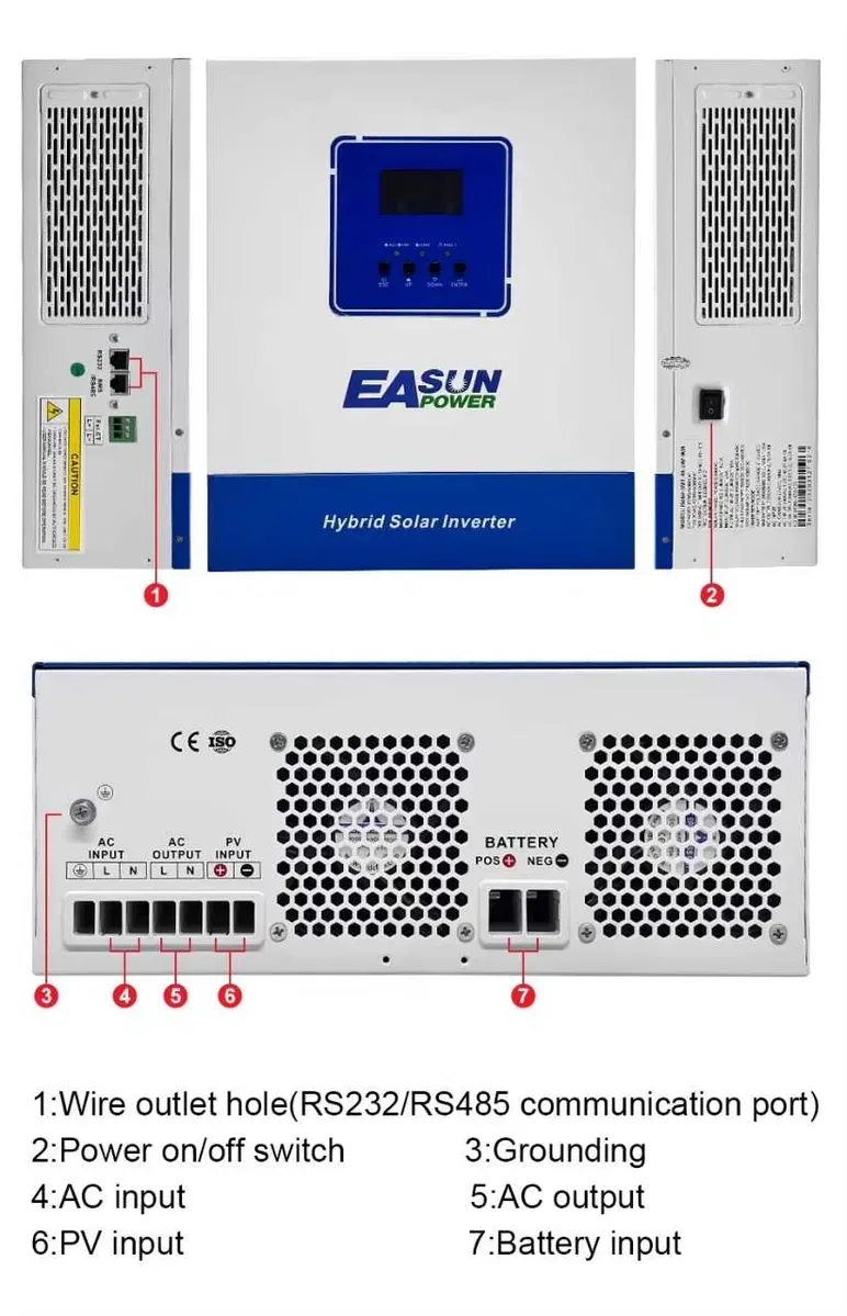 Гібридний інвертор Easun 4кВт/3,6кВт 24В з Wi-Fi — фото 7