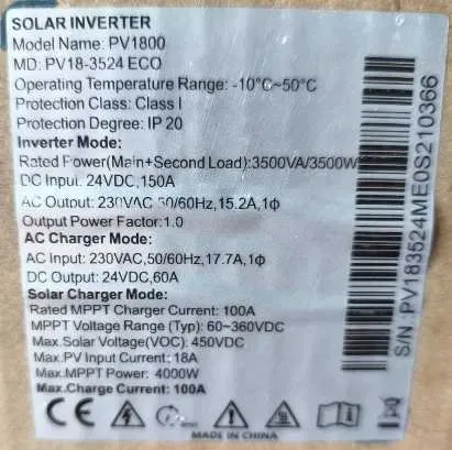 Гібридний сонячний інвертор Must PV1800 PV18-3524 ECO 3.5 кВт 24V MPPT 100A найкращий варіант — фото 4