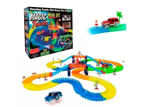 Гоночный трек Magic Track 360 со светящейся трассой 2 машинки + мост