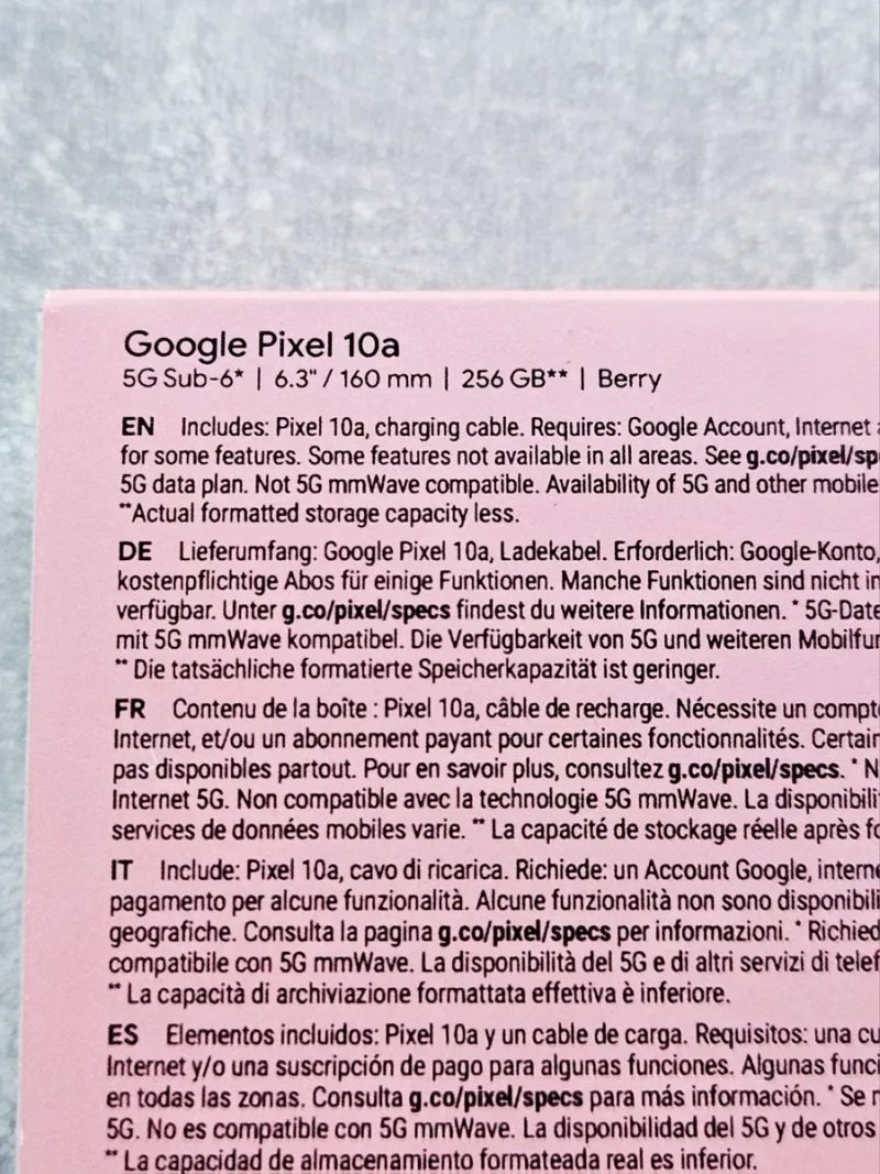Google Pixel 10a 256gb Berry. Європейська версія. Новий — фото 4