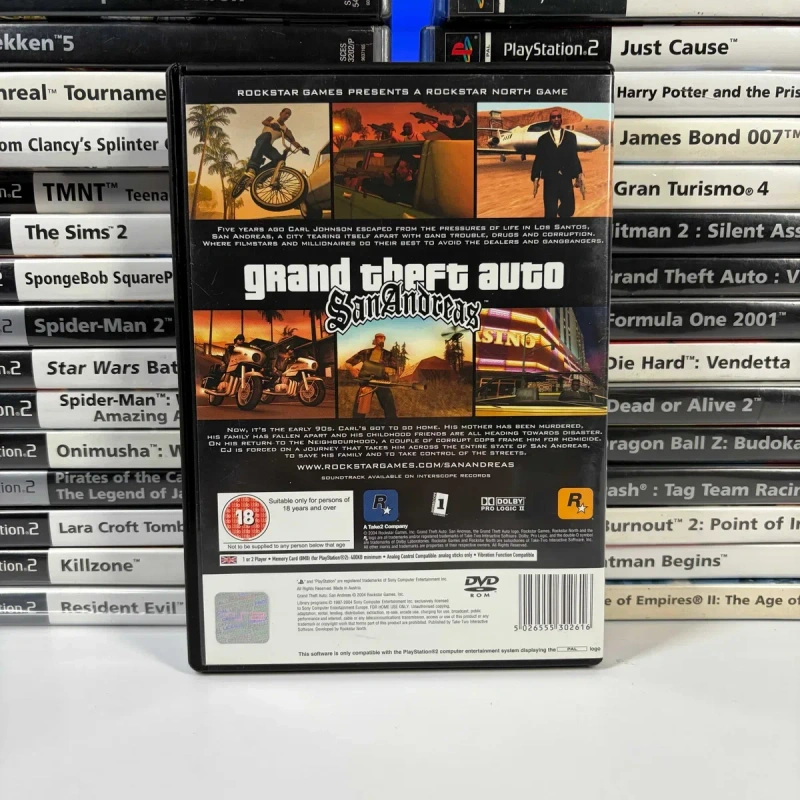 Гра PlayStation 2 Grand Theft Auto San Andreas Б/У Оригінальна ігра ПС2 ГТА Сан Андресс асортимент ігор — фото 2