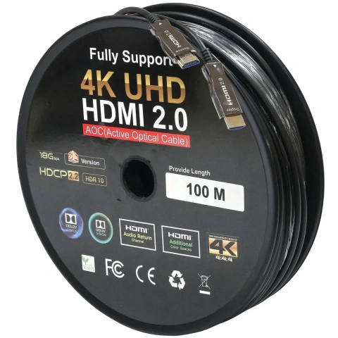 HDMI Кабель-оптичний 4К 8К UHD 10,15,20,30,60,100 м(AOC)