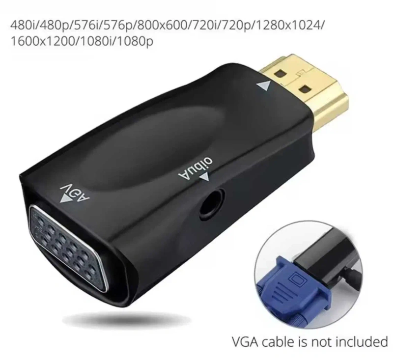 HDMI - VGA адаптер-конвертер з аудіо 3,5 мм | 1080P тато-мама — фото 5