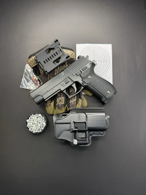 Іграшковий металевий пістолет Sig Sauer PRO+ Galaxy G26+, 6 мм, з кобурою, пружинний (spring)