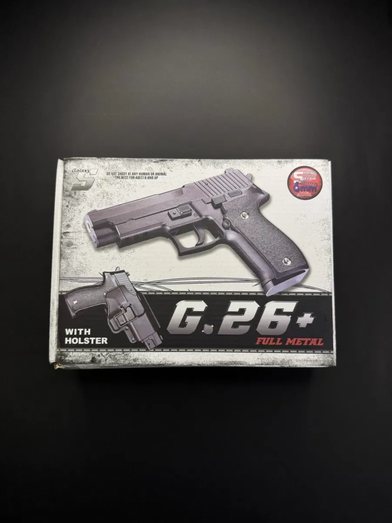 Іграшковий металевий пістолет Sig Sauer PRO+ Galaxy G26+, 6 мм, з кобурою, пружинний (spring) — фото 8