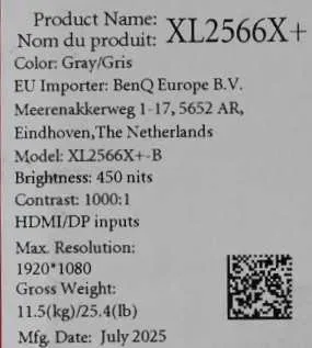 Ігровий монітор BenQ ZOWIE XL2566X+ — фото 7