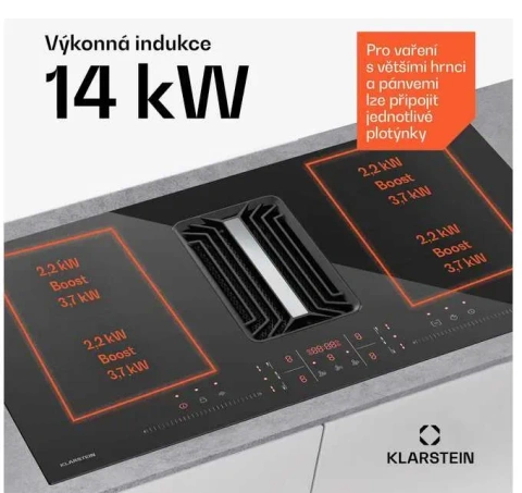 Індукційна плита з витяжкою Klarstein AirJet FlexPro. 90 см . Потужна