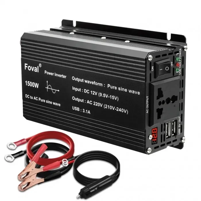 Інвертор 12V-220 FOVAL 1500W чиста синусоїда — фото 3