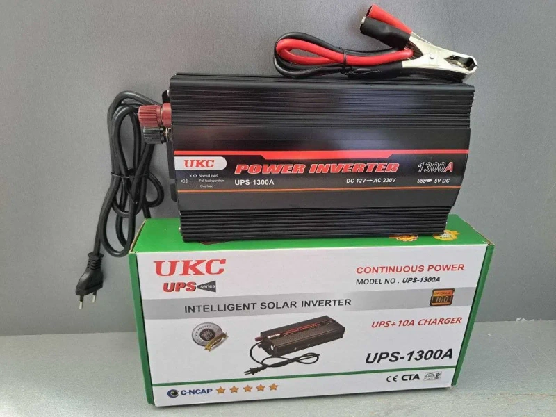 Инвертор с зарядкой 1300W 15А Преобразователь 12V в 220V БДЖ — фото 3