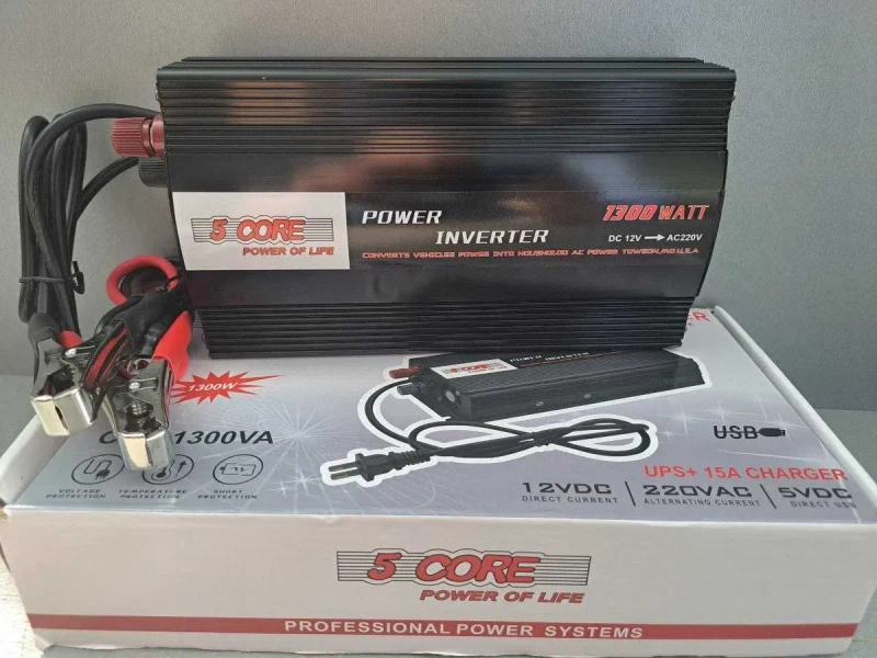 Инвертор с зарядкой 1300W 15А Преобразователь 12V в 220V БДЖ — фото 5