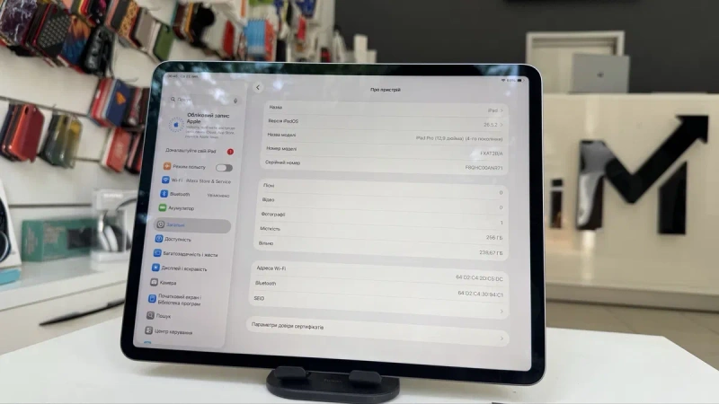 iPad Pro 12.9” m 4 Gen 256Gb Space Gray 7 циклів АКБ 2022р випуск  480€ — фото 2