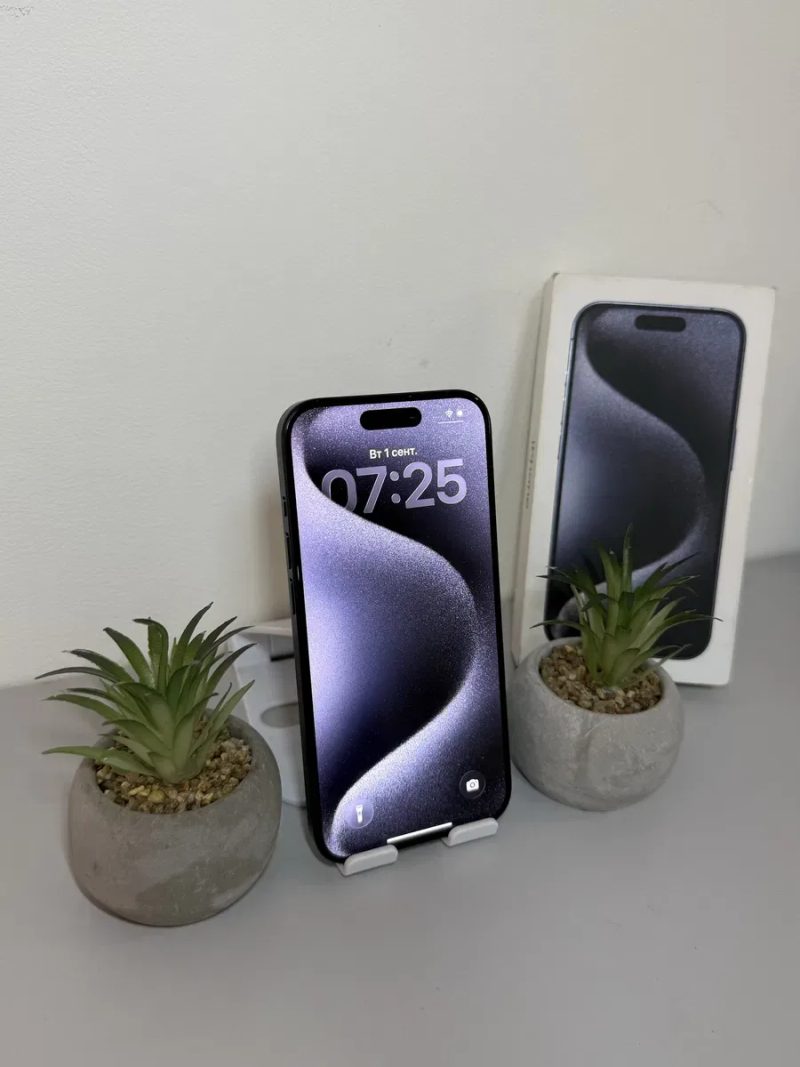 iPhone 15 Pro 128 GB Blue Titanium/ Neverlock/ 100% АКБ/ Айфон 15 Про 128 ГБ — фото 4