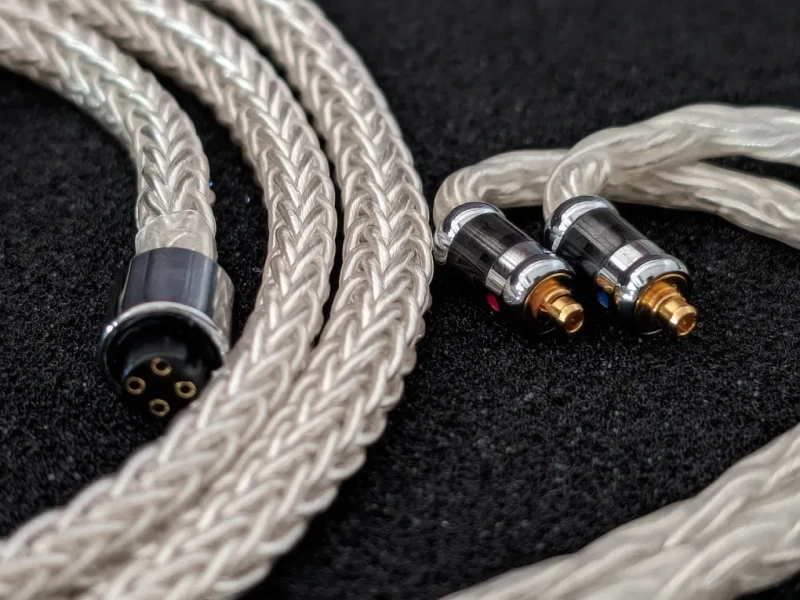 кабель чистое серебро 99.99% 4N 32 жил для shure fiio kz mmcx 2 pin 4. — фото 3
